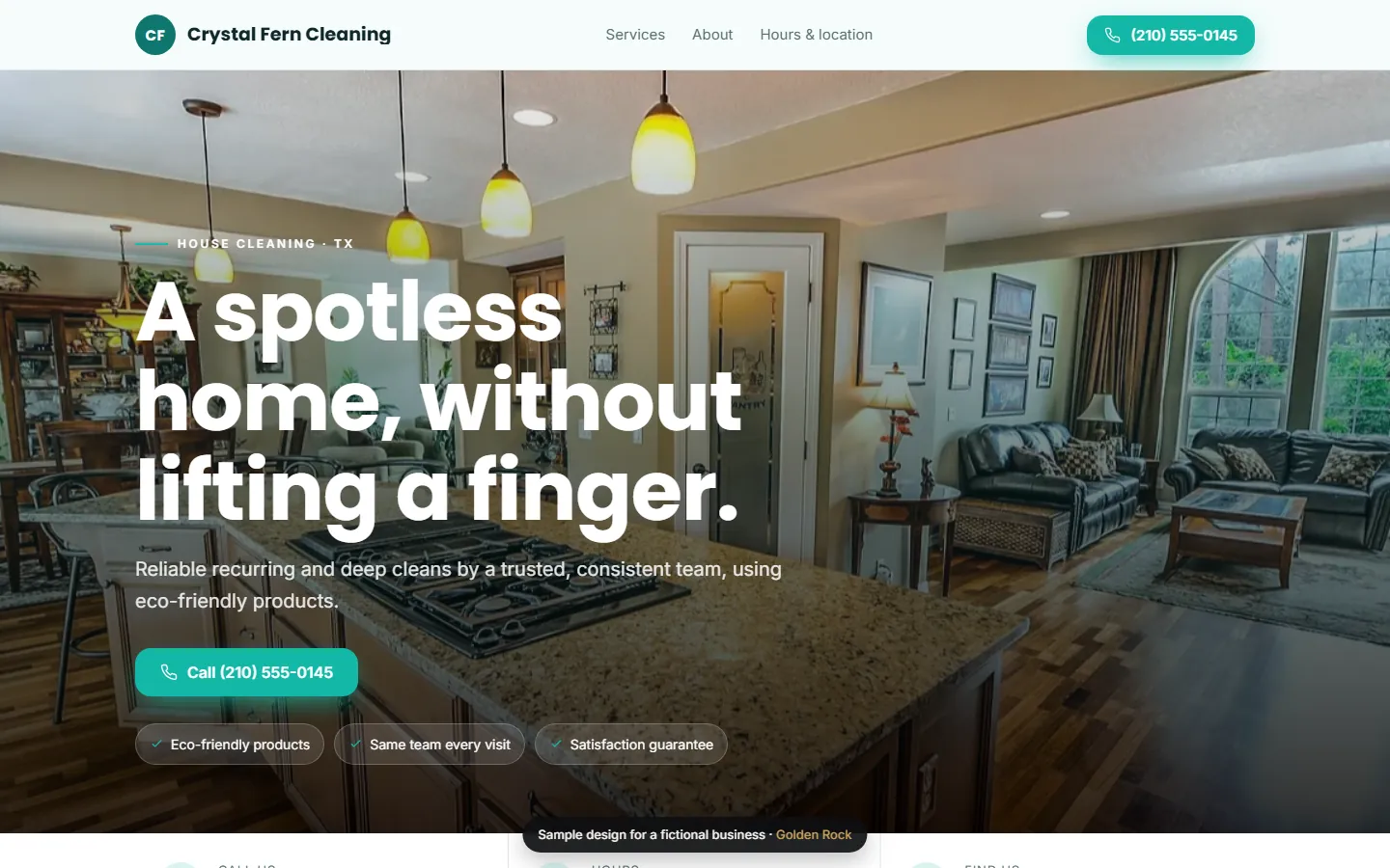 Crystal Fern Cleaning website design