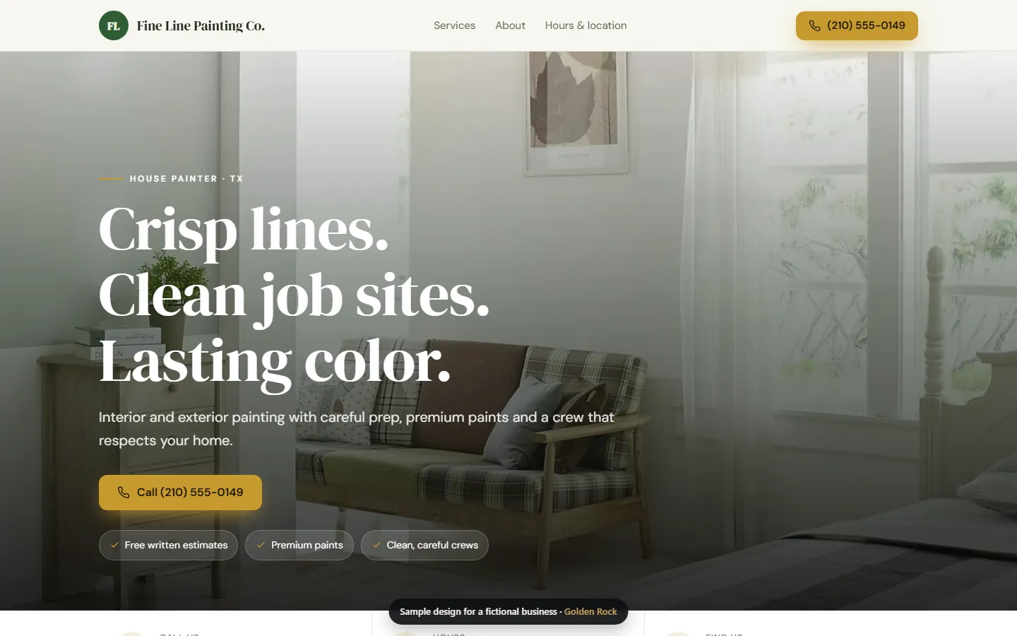 Fine Line Painting website design