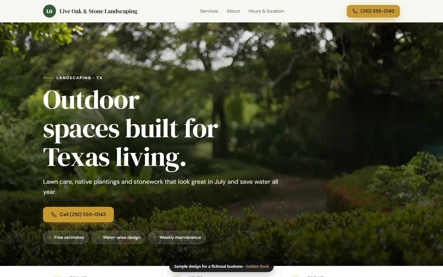 Live Oak & Stone website design