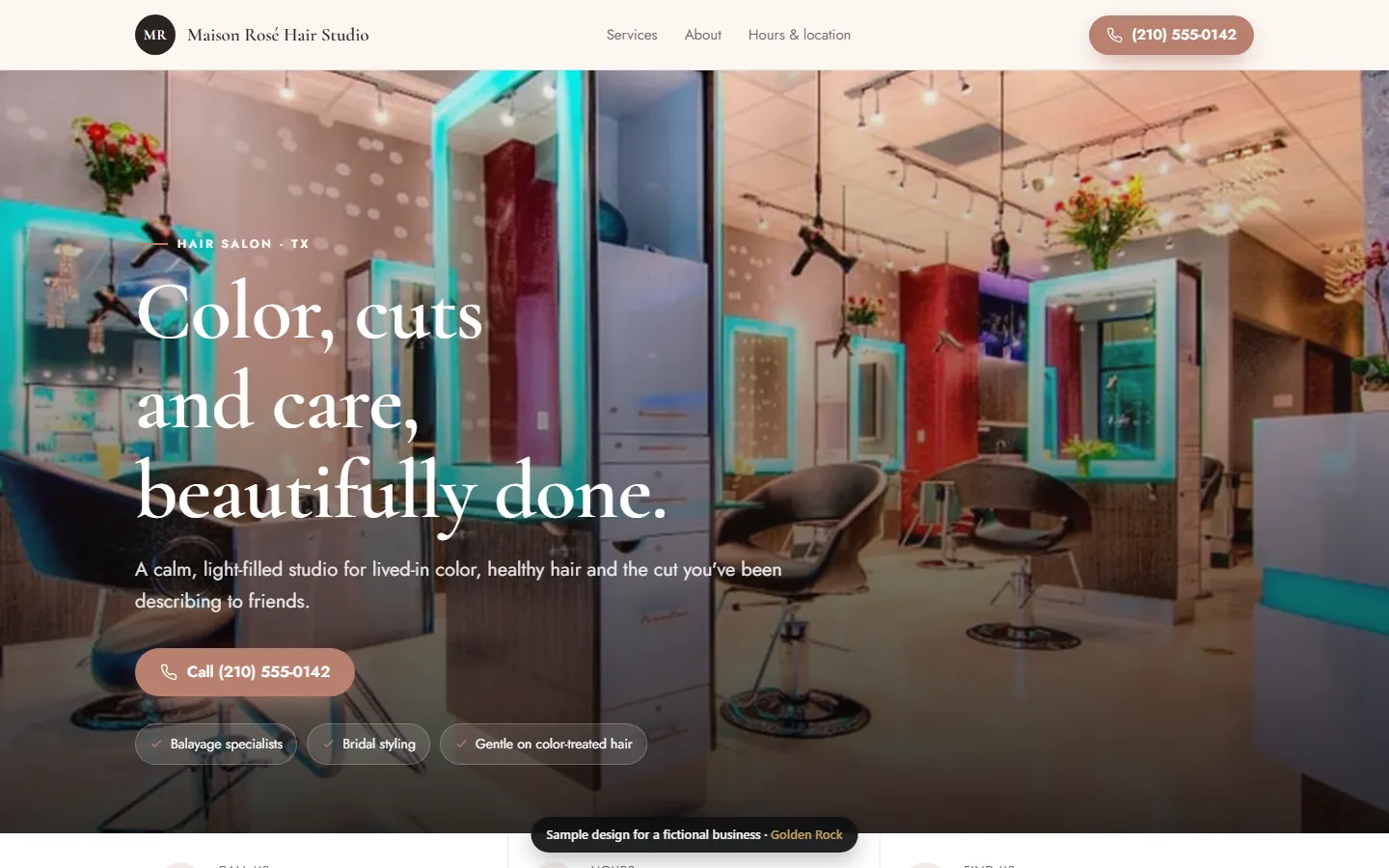 Maison Rosé Hair Studio website design